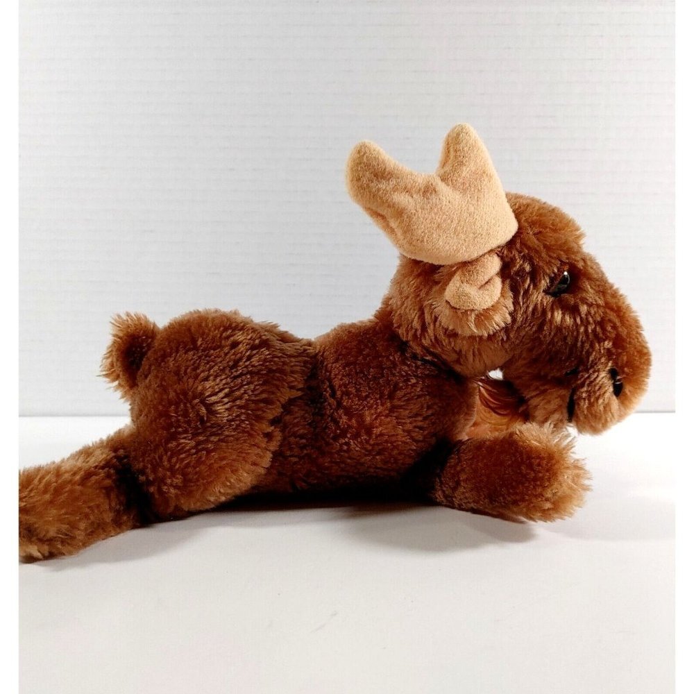 Dakin Brown Plush Laying Down Moose Stuffed Animal 12" Vintage 1978